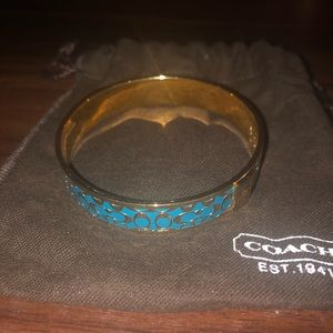 Coach turquoise and gold bangle